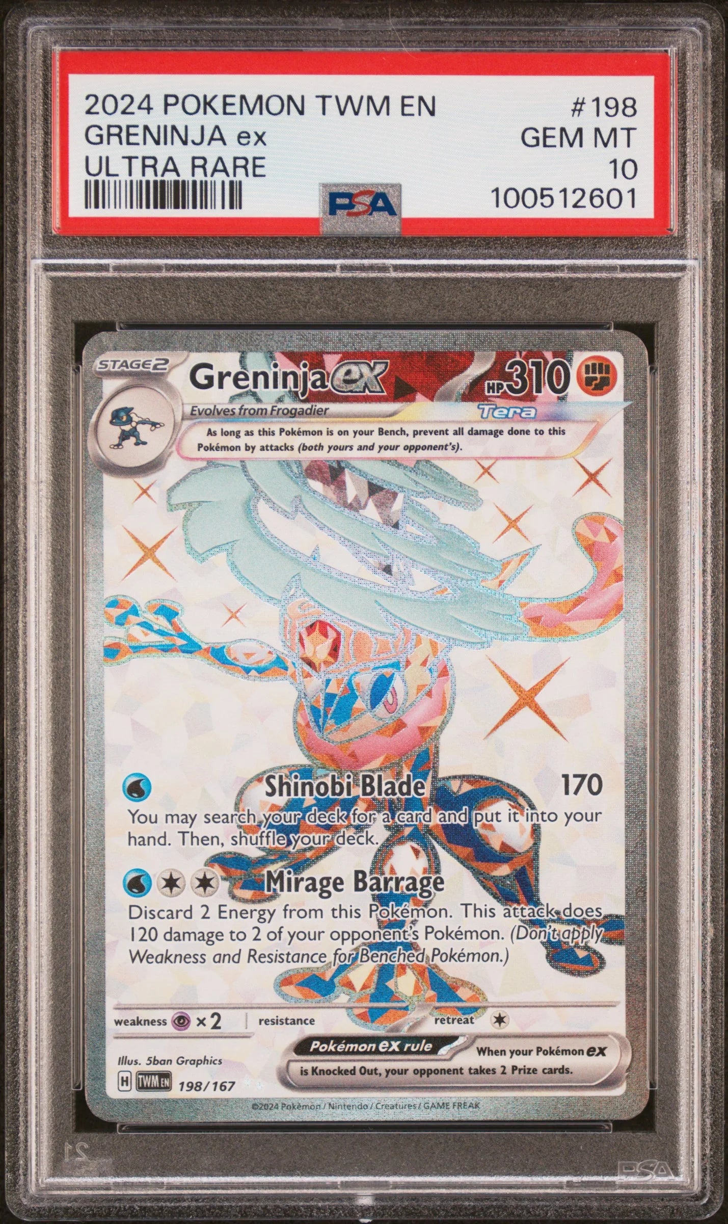 2024 POKEMON TWM EN-TWILIGHT MASQUERADE #198 GRENINJA ex ULTRA RARE
